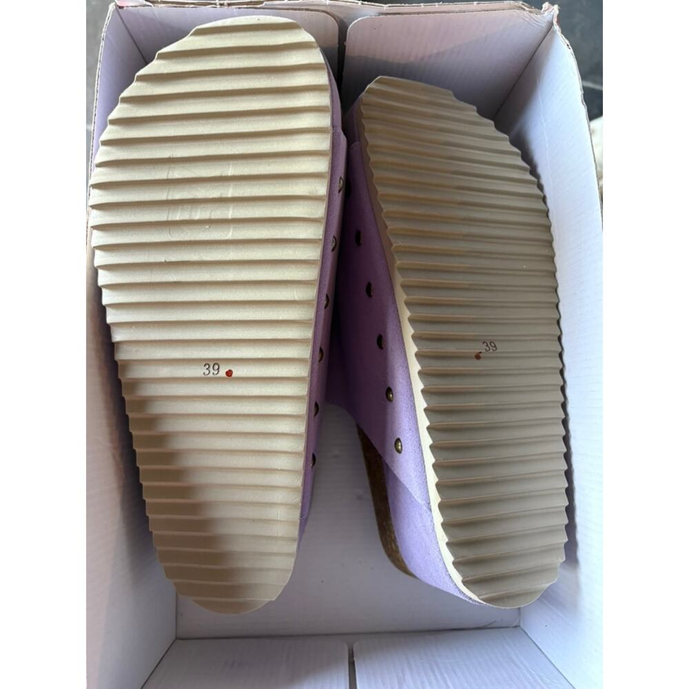 Free People Rule Breaker Platform Sandals Purple Suede 39 - Picture 6 of 6